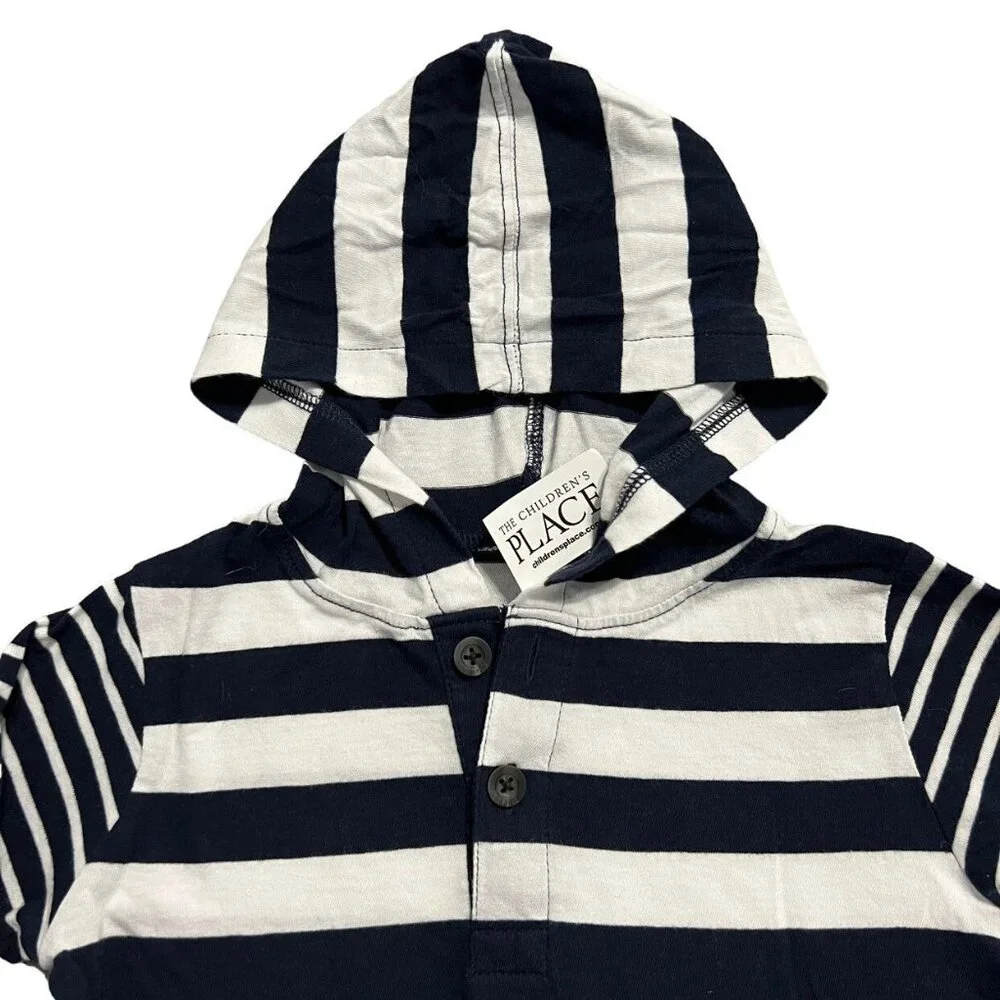 NEW Children's Place 2T Navy Striped Hoodie Shirt